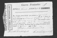 Cédulas de crédito sobre o pagamento das praças do Regimento de Cavalaria 10, durante a 2ª época na Guerra Peninsular (letra J).
