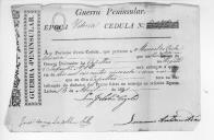 Cédulas de crédito sobre o pagamento dos oficiais do Regimento de Infantaria 18, durante a época de Vitória na Guerra Peninsular.