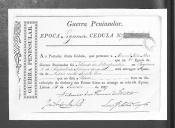 Cédulas de crédito sobre o pagamento das praças do Regimento de Infantaria 19, durante a 2ª época na Guerra Peninsular (letras M, N, P, R, S, T e V).