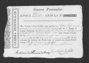 Cédulas de crédito sobre o pagamento das praças, do Regimento de Infantaria 22, durante a 4ª época na Guerra Peninsular.