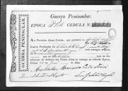 Cédulas de crédito sobre o pagamento das praças do Regimento de Infantaria 9, durante a época do Porto, na Guerra Peninsular (letra A).