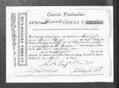 Cédulas de crédito sobre o pagamento dos sargentos do Regimento de Infantaria 19, durante a 4ª época na Guerra Peninsular.