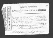 Cédulas de crédito sobre o pagamento das praças, da 3ª Companhia, do Batalhão de Caçadores 1, durante a Guerra Peninsular.