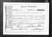 Cédulas de crédito sobre o pagamento das praças do Regimento de Infantaria 8, durante a 2ª época, na Guerra Peninsular (letra J).