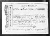 Cédulas de crédito sobre o pagamento das praças e sargentos do Regimento de Infantaria 10, durante a 6ª época, da Guerra Peninsular (letras A, B, C, D e F) .