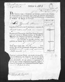 Título de crédito passado pela Comissão Encarregada da Liquidação das Contas dos Oficiais Estrangeiros (legação portuguesa em França), que estiveram ao serviço de D. Maria II (letra Y).