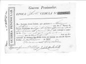 Cédulas de crédito sobre o pagamento das praças, sargentos e corneteiros da 3ª Companhia, do Batalhão de Caçadores 2, durante a 6ª época na Guerra Peninsular.