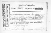 Cédulas de crédito sobre o pagamento das praças e tambores do Regimento de Infantaria 18, durante a época do Porto na Guerra Peninsular (letra J).