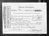 Cédulas de crédito sobre o pagamento das praças da 3ª Companhia do Regimento de Infantaria 2, durante a época de Vitória na Guerra Peninsular.