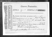 Cédulas de crédito sobre o pagamento das praças do Regimento de Infantaria 10, durante a 2ª época, da Guerra Peninsular (letra J).