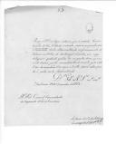 Correspondência de António da Cunha Ribeiro, encarregado da Administração dos Tabacos, para o coronel José Correia de Faria, do Regimento de Cavalaria 10, pedindo uma escolta de soldados a cavalo para acompanharem o fornecimento de tabaco às vilas de Montargil, Coruche e Salvaterra. 