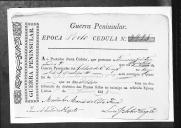 Cédulas de crédito sobre o pagamento das praças do Regimento de Infantaria 9, durante a época do Porto, na Guerra Peninsular (letras F e G).