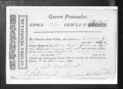 Cédulas de crédito sobre o pagamento das praças do Regimento de Infantaria 8, durante a época de Vitória, na Guerra Peninsular (letra M).