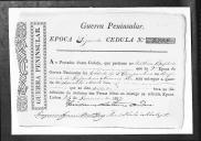 Cédulas de crédito sobre o pagamento das praças do Regimento de Infantaria 10, durante a 2ª época, da Guerra Peninsular (letras M e N) .