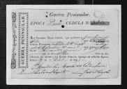 Cédulas de crédito sobre o pagamento das praças do Regimento de Infantaria 9, durante a época do Porto, na Guerra Peninsular (letra J).