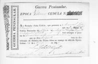 Cédulas de crédito sobre o pagamento dos sargentos do Regimento de Infantaria 18, durante a época de Vitória na Guerra Peninsular.