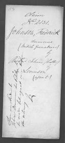 Processo do requerimento de Richard Johnson em nome do seu irmão Frederick Johnson do Regimento de Granadeiros Britânicos.