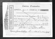 Cédulas de crédito sobre o pagamento das praças do Regimento de Infantaria 10, durante a 2ª época, da Guerra Peninsular (letras B, C, D e E).