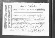 Cédulas de crédito sobre o pagamento das praças do Batalhão de Caçadores 4, durante a época de Vitória na Guerra Peninsular (letra J).