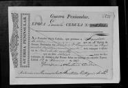 Processos sobre cédulas de crédito do pagamento dos soldados do Regimento de Cavalaria 4, durante o período da Guerra Peninsular (letras F e G).