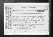 Cédulas de crédito sobre o pagamento das praças e sargentos do Regimento de Cavalaria 8, durante a época de Almeida, na Guerra Peninsular.