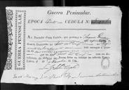 Cédulas de crédito sobre o pagamento dos praças do Regimento de Cavalaria 12, durante a época do Porto, no período da Guerra Peninsular.