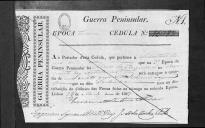 Processos sobre cédulas de crédito do pagamento dos oficiais, sargentos e praças do Regimento de Artilharia 3, durante a 3ª época, no período da Guerra Peninsular.
