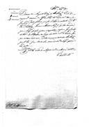 Correspondência trocada entre o visconde de Alhandra, o conde de Barbacena Francisco e outras entidades sobre o requerimento de José Joaquim Porto, soldado do Corpo de Artilharia da extinta Divisão dos Voluntários Reais d'El-Rei, que pedia para ser transferido da Companhia de Veteranos de Vila do Conde para a de Belém por motivos familiares.