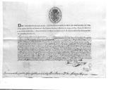 Diploma que nomeia José Mendes de Sousa, vice-consul da nação espanhola, no porto de Tavira.
