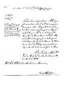 Ofício do visconde de Alhandra para o conde de Barbacena Francisco, informando que foi executada a ordem régia para mandar marchar para o Regimento de Artilharia nº 4, o 1º sargento João José de Carvalho e o soldado Bernardo Gonçalves que foram do Corpo de Artilharia da extinta Divisão dos Voluntários Reais d'El-Rei.