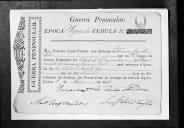 Cédulas de crédito sobre o pagamento das praças do Regimento de Cavalaria 8, durante a 2ª época, na Guerra Peninsular.