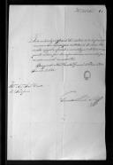 Correspondência de Francisco Paula Leite, governador das Armas da Corte e Estremadura para o conde de Sampaio sobre remonta de éguas para o Regimento de Cavalaria 2, transferências de pessoal, marchas das tropas do Regimento de Cavalaria 3 para Lisboa e do 2 para Elvas, requerimento de lavradores e militares, solípedes, itinerário da marcha da 5ª Companhia do Regimento de Cavalaria 2 para Lisboa, relação da força que fornece o 3ª Regimento de Cavalaria, organização,  desertores apreendidos no Alentejo, demissões de pessoal e licenças.