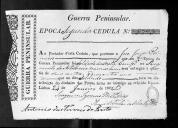 Cédulas de crédito sobre o pagamento dos sargentos e praças do Regimento de Artilharia 1, durante a 2ª época, no período da Guerra Peninsular.