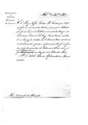 Ofício dirigido ao visconde de Alhandra comunicando as ordens régias para que o soldado, Simão Vences, que foi do Corpo de Artilharia da extinta Divisão dos Voluntários Reais d'El-Rei, marchasse para a Companhia de Veteranos de Elvas afim de gozar a reforma prometida.