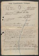 Alexandre das Dores - Soldado - 1.º Esquadrão do Regimento de Cavalaria 4