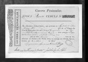 Cédulas de crédito sobre o pagamento dos oficiais do Regimento de Cavalaria 5, durante a 5ª época, no período da Guerra Peninsular.