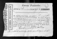 Cédulas de crédito sobre o pagamento dos sargentos e praças do Regimento de Artilharia 1, durante o período da Guerra Peninsular.