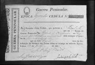 Cédulas de crédito sobre o pagamento dos oficiais e praças do Regimento de Artilharia 2, durante o período da Guerra Peninsular.