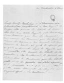 Carta de Lady Emily Becheley para D. Miguel Pereira Forjaz, ministro e secretário de Estado dos Negócios da Guerra, sobre pessoal.