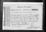 Cédulas de crédito sobre o pagamento dos oficiais do Regimento de Cavalaria 1, durante a época de Vitória, no período da Guerra Peninsular.
