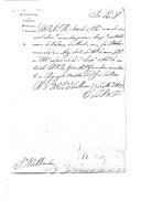 Ofícios do conde de Barbacena Francisco para o visconde de Alhandra transmitindo a autorização régia para que José António Gonçalves, soldado da 2ª Companhia de Artilharia da extinta Divisão dos Voluntários Reais d'El-Rei, regresse à Companhia de Veteranos de Valença do Minho, conforme o havia solicitado em requerimentos.