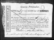 Processos sobre cédulas de crédito do pagamento dos oficiais, cirurgiões, ajudantes de cirurgia do Regimento de Artilharia 1, durante o período da Guerra Peninsular.