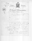 Carta do Conselho de Administração do 4 º Regimento de Infantaria Ligeira de França para os membros deste Conselho para que estes informem das operações militares a executar.