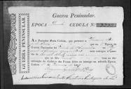 Cédulas de crédito sobre o pagamento dos oficiais do Regimento de Cavalaria 12, durante a 5ª  época, no período da Guerra Peninsular.