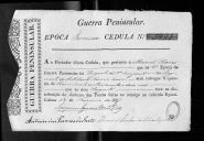 Cédulas de crédito sobre o pagamento dos sargentos e praças do Regimento de Artilharia 1, durante a 3ª época, no período da Guerra Peninsular.
