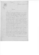 Carta (cópia) de E. Pepim de Bellisle, corregedor mor da Estremadura para o general Junot (?) sobre a prisão de dois soldados, a deslocação das tropas espanholas e os abastecimentos nas regiões do Alentejo, Abrantes, Santarém e Leiria.