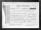 Cédulas de crédito sobre o pagamento dos soldados do  Regimento de Cavalaria 6, durante a 4ª época, na Guerra Peninsular.