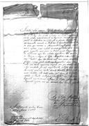 Ofício do barão de Laguna remetendo a Manuel Inácio Martins Pamplona Corte Real, o requerimento do 1º sargento Sebastião José, do 1º Regimento de Cavalaria da Divisão de Voluntários Reais d'El-Rei, em que pede para ser despachado alferes para qualquer dos Regimentos do Exército de Portugal, em atenção aos anos de serviço e às campanhas que fez na última guerra em Portugal e na margem oriental do Rio da Prata.