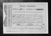 Cédulas de crédito sobre o pagamento dos sargentos e praças do Regimento de Cavalaria 12, durante a 6ª  época, no período da Guerra Peninsular.