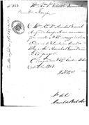 Ofício de Manuel de Brito Mouzinho remetendo ao visconde de Juromenha o mapa da Divisão de Voluntários Reais de El-Rei pertencente do mês de Setembro de 1818 para ser dirigido com ofício ao secretário do governo encarregado da repartição dos Negócios da Guerra.